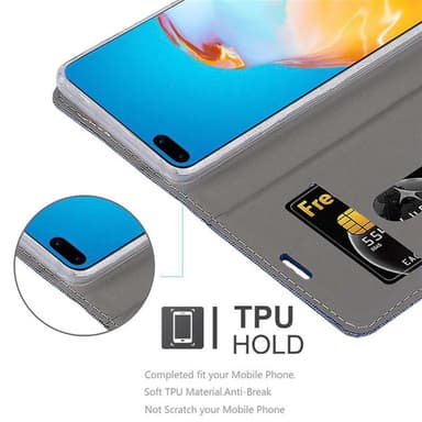 Huawei P40 Suojakuori Lompakkokotelo (Sininen)