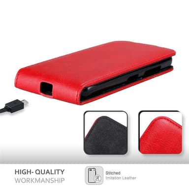 Nokia Lumia 550 Suojakuori Lompakkokotelo (Punainen)