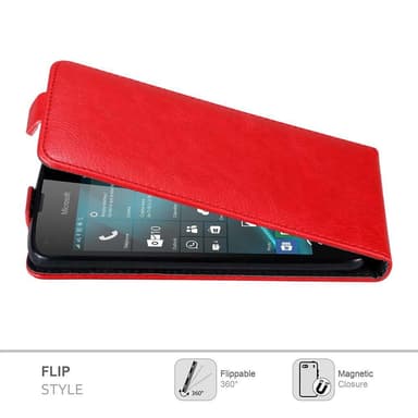 Nokia Lumia 550 Suojakuori Lompakkokotelo (Punainen)