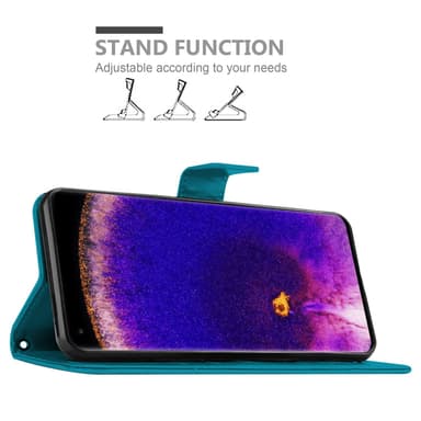 Oppo FIND X5 PRO Suojakuori Lompakkokotelo (Sininen)