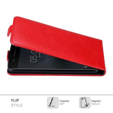 Nokia 5 2017 Suojakuori Lompakkokotelo (Punainen)