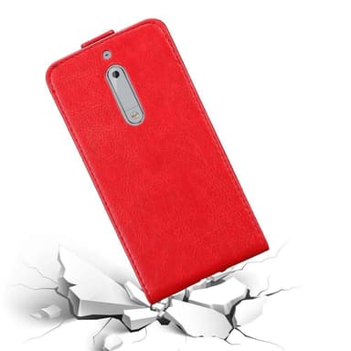 Nokia 5 2017 Suojakuori Lompakkokotelo (Punainen)