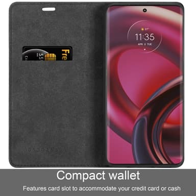 Motorola EDGE 30 Suojakuori Lompakkokotelo (Musta)