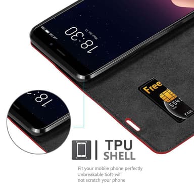 MEIZU M6S Suojakuori Lompakkokotelo (Punainen)