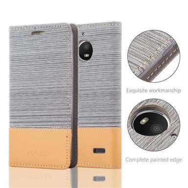 Motorola MOTO E4 Suojakuori Lompakkokotelo (harmaa)