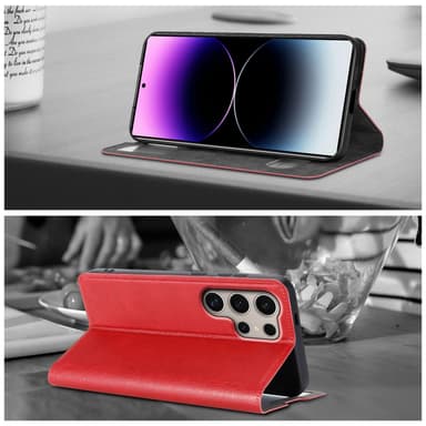 Lompakkokotelo Samsung Galaxy S24 ULTRA Case (Punainen)