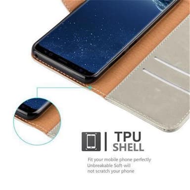 Samsung Galaxy S8 Suojakuori Lompakkokotelo (Ruskea)