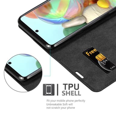 Samsung Galaxy A71 5G Suojakuori Lompakkokotelo (Musta)
