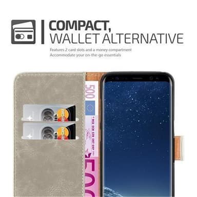 Samsung Galaxy S8 Suojakuori Lompakkokotelo (Ruskea)