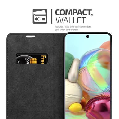 Samsung Galaxy A71 5G Suojakuori Lompakkokotelo (Musta)