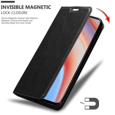 Oppo Reno4 PRO Suojakuori Lompakkokotelo (Musta)