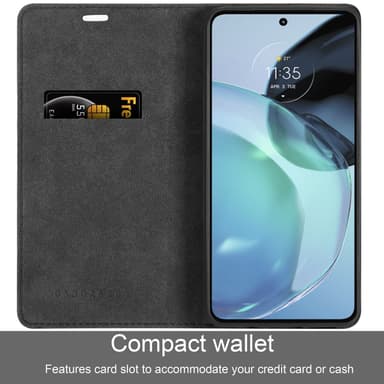Motorola MOTO G72 Suojakuori Lompakkokotelo (Musta)