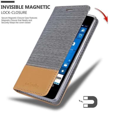 Nokia Lumia 550 Suojakuori Lompakkokotelo (harmaa)