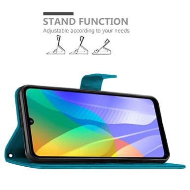 Huawei Y6P Suojakuori Lompakkokotelo (Sininen)