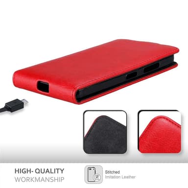 Nokia Lumia 640 Suojakuori Lompakkokotelo (Punainen)