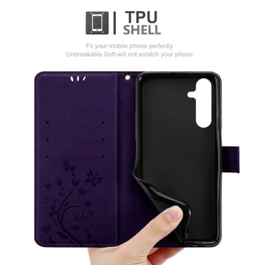 Samsung Galaxy A25 Suojakuori Lompakkokotelo (Violetti)