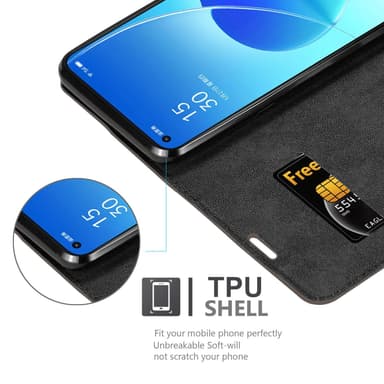 Oppo Reno6 5G Suojakuori Lompakkokotelo (Ruskea)