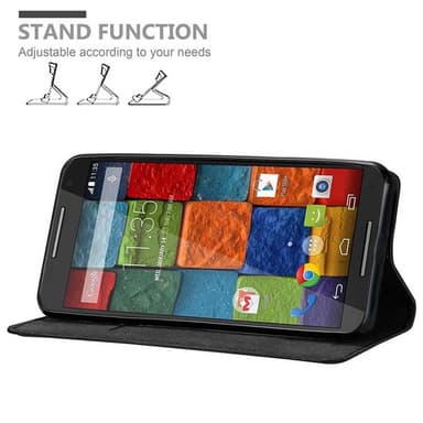 Motorola MOTO X2 Suojakuori Lompakkokotelo (Musta)
