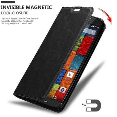 Motorola MOTO X2 Suojakuori Lompakkokotelo (Musta)