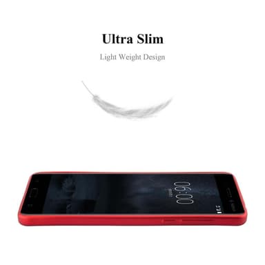 Nokia 6 2017 Suojakuori Kotelo (Punainen)