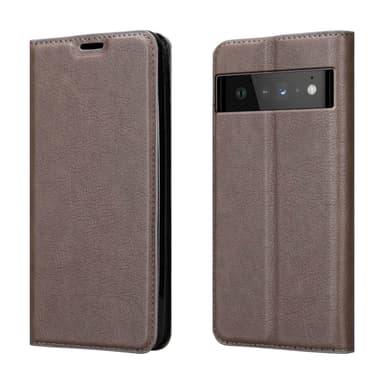 Google PIXEL 6 PRO Suojakuori Lompakkokotelo (Ruskea)