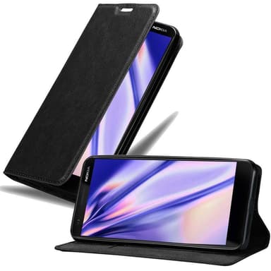 Nokia 3.1 Suojakuori Lompakkokotelo (Musta)