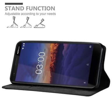 Nokia 3.1 Suojakuori Lompakkokotelo (Musta)