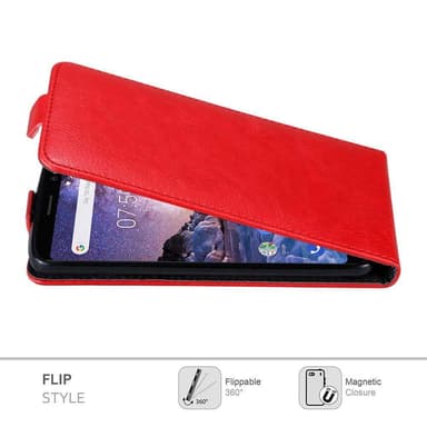 Nokia 7 PLUS Suojakuori Lompakkokotelo (Punainen)