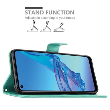Oppo A53s Suojakuori Lompakkokotelo (Turkoosi)