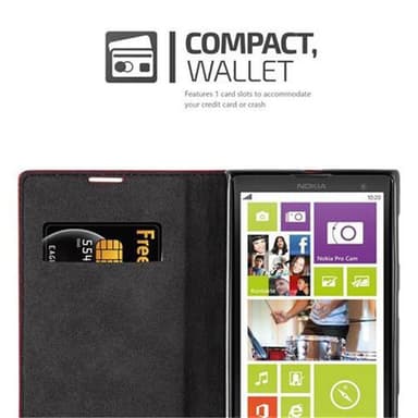 Nokia Lumia 1020 Suojakuori Lompakkokotelo (Punainen)