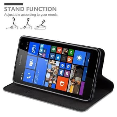 Nokia Lumia 535 Suojakuori Lompakkokotelo (Musta)