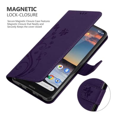 Nokia 5,3 Suojakuori Lompakkokotelo (Violetti)