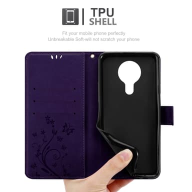 Nokia 5,3 Suojakuori Lompakkokotelo (Violetti)