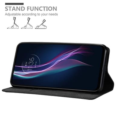 Motorola ONE FUSION+ Suojakuori Lompakkokotelo (Musta)