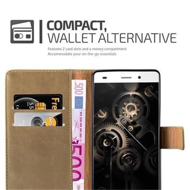 Huawei P8 LITE 2015 Suojakuori Lompakkokotelo (Ruskea)