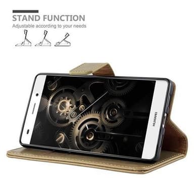 Huawei P8 LITE 2015 Suojakuori Lompakkokotelo (Ruskea)