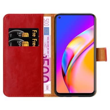 Oppo A94 5G Suojakuori Lompakkokotelo (Punainen)