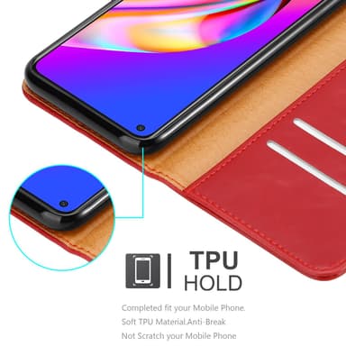 Oppo A94 5G Suojakuori Lompakkokotelo (Punainen)