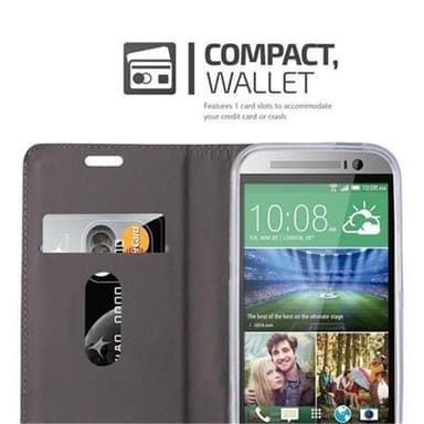 HTC ONE M8 Suojakuori Lompakkokotelo (harmaa)