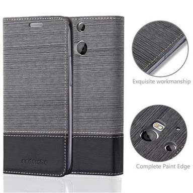 HTC ONE M8 Suojakuori Lompakkokotelo (harmaa)