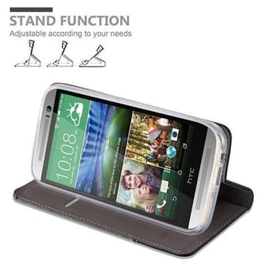 HTC ONE M8 Suojakuori Lompakkokotelo (harmaa)
