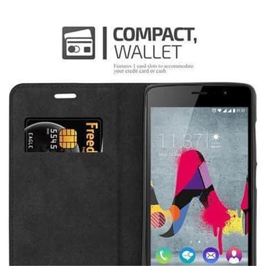 WIKO U FEEL LITE Suojakuori Lompakkokotelo (Musta)