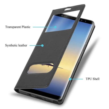 Lompakkokotelo Samsung Galaxy NOTE 8 Case (Musta)