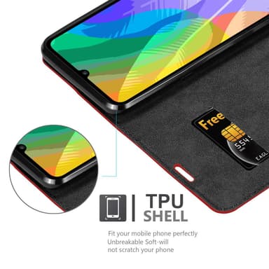 Huawei Y6P Suojakuori Lompakkokotelo (Punainen)