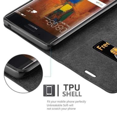 Huawei MATE 9 PRO Suojakuori Lompakkokotelo (Musta)