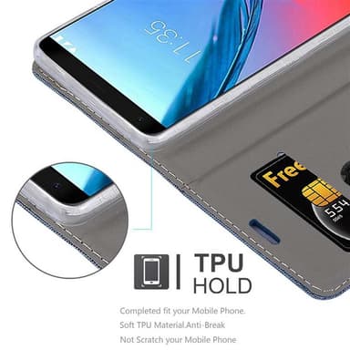 ZTE Blade V9 Suojakuori Lompakkokotelo (Sininen)