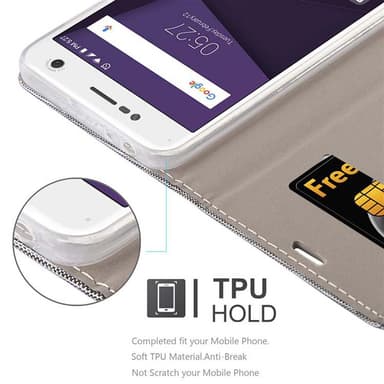 ZTE Blade V8 Suojakuori Lompakkokotelo (harmaa)