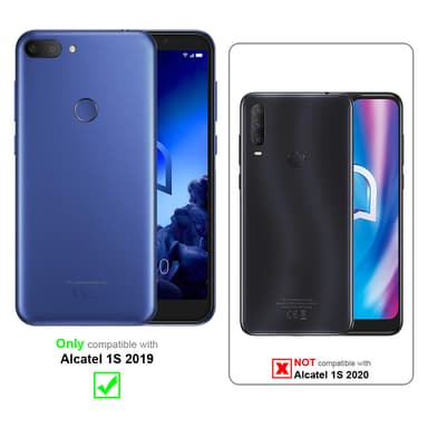 Alcatel 1S 2019 Suojakuori Lompakkokotelo (harmaa)