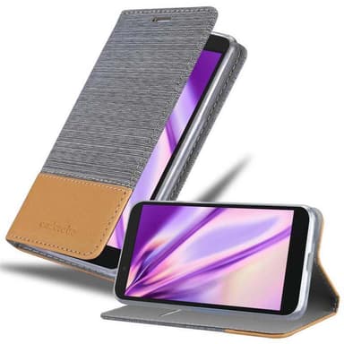 Alcatel 1S 2019 Suojakuori Lompakkokotelo (harmaa)
