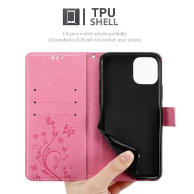 iPhone 11 Suojakuori Lompakkokotelo (Vaaleanpunainen)